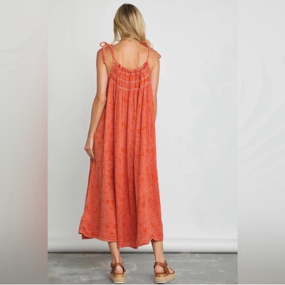 🎉LAST PIECE🎉Free People Womens Azure
Maxi Ruched Strappy Floral Dress - Picture 4 of 8